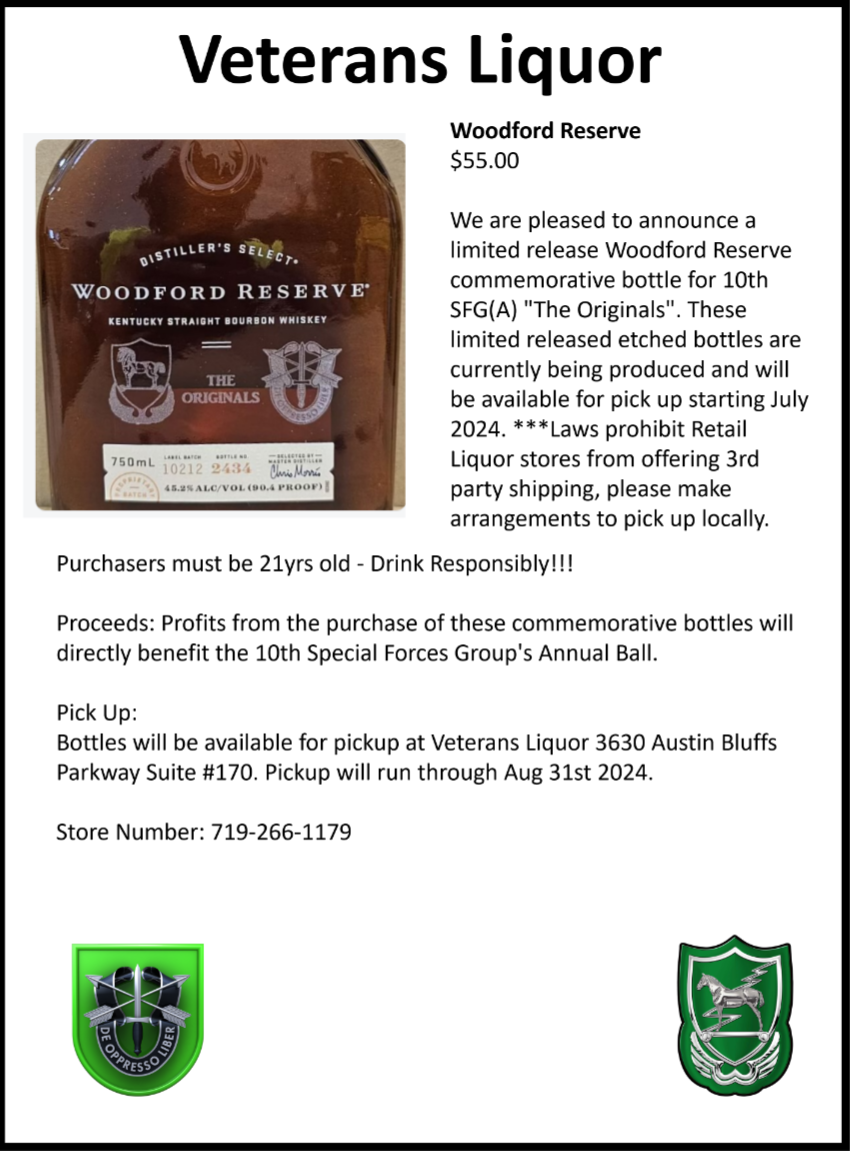 veterans liquor woodford reserve 10th